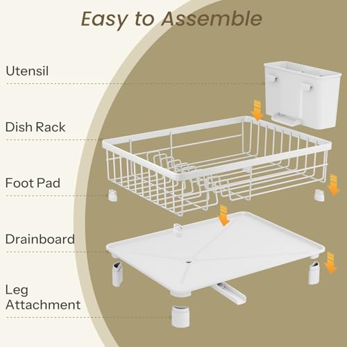 image for SNTD Dish Drying Rack - Small Dish Rack for Kitchen Counter, Stainless