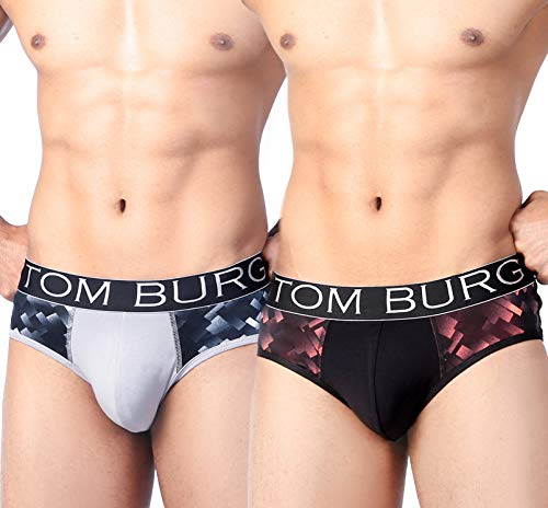 Image of TOM BURG Regular Cotton Designer Casual Smooth & Comfortable Brief for Men (Pack of 2)