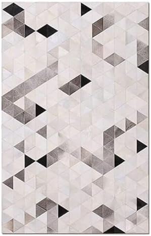 Celestial-Leather-Area-Rug-6x9ft-Grey-White-Non-Slip