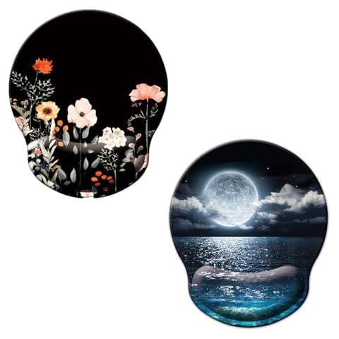 Mouse Pad with Wrist Support, Ergonomic Mouse Pad with Memory Foam Wrist Rest Cushion, Non-Slip Rubber Base Gaming Mice Pad for Home Office Computer Laptop Cover