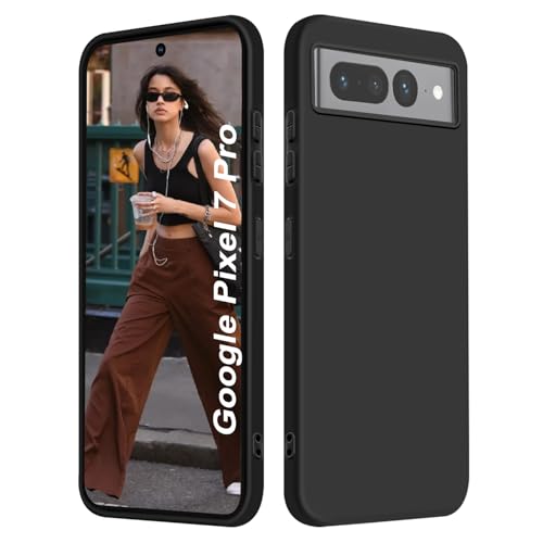 ISOI - Funda para Google Pixel 7 Pro, Carcasa Silicona líquida Suave, Protección de Cuerpo Completo Ultra Delgada a Prueba de Golpes - Negro