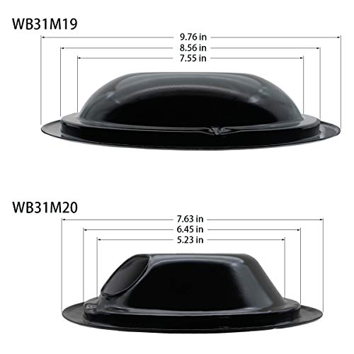 Siwdoy (2) 6” WB31M20 and (2) 8” WB31M19 Electric Range Porcelain Drip Pan Bowls Compatible with GE, Style B, Black - Thumbnail 5