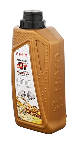 Hero MotoCorp Genuine 4T Plus 10W-30 Synthetic Engine Oil For Bikes | API SL And JASO MA2 Certified | Advanced Fuel Saving Technology| Specially Formulated For Motorcycles|(800 Ml)