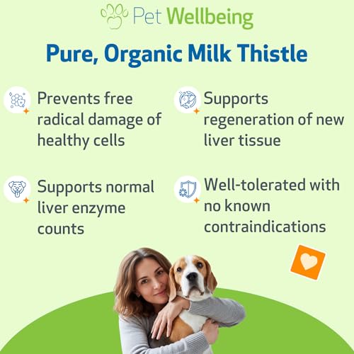 Pet Wellbeing Milk Thistle for Dogs Organic Herb, Milk Thistle Liver Detox Support - Pet Wellbeing Vet-Formulated Holistic Supplement - 2oz (59 ml)