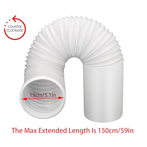 Portable Air Conditioner Window Kit with 5.1” Exhaust Hose, Adjustable Universal Window Seal for AC Unit… (5.1 inch with hose)