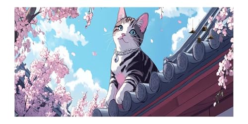 Fleur diamond painting chat XXL 80x240cm anti-stress pour loisirs adultes - 2