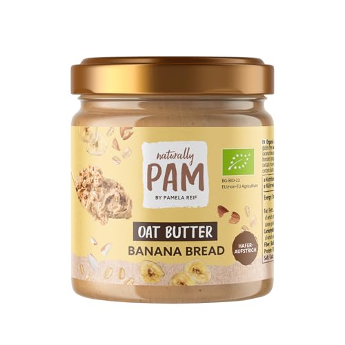 Naturally Pam Oat Butter | Veganistische biologische beleg op haverbasis met bourbon vanille verfijnd & glutenvrij | Banana Bread - 1 x 200 g