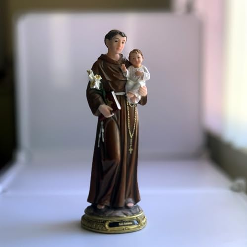 Figura católica San Antonio de Padua resina 12 pulg miniatura 2
