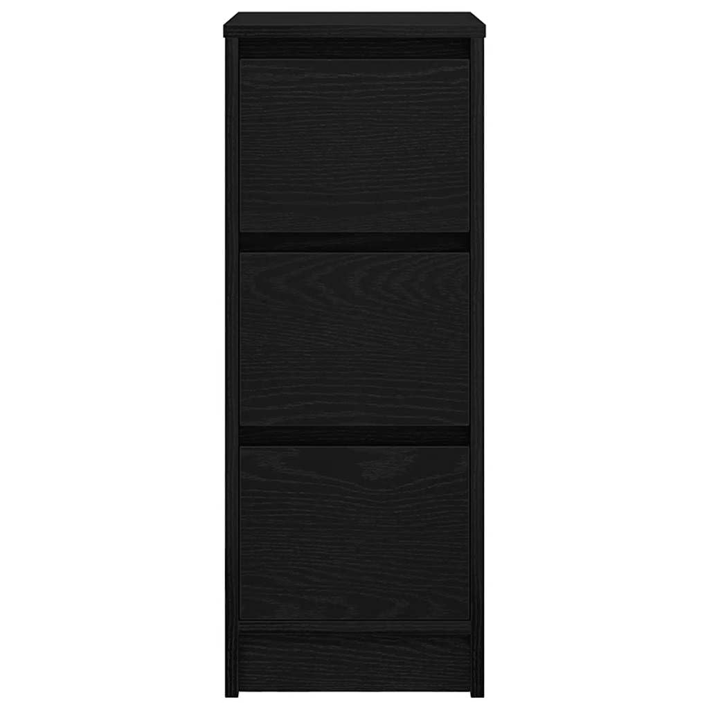 Aparador fácil de limpiar para almacenamiento de cocina y salón con placa superior fija y construcción estable en aspecto de roble negro