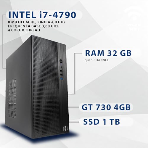 Pc fisso computer desktop, core i7, Ram 32Gb, Ssd 1 TB, Scheda Video GT 730 4 GB, Windows 11 PRO, Desktop i7, pronto all’uso - PC Desktop - Immagine 1