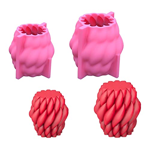 MEABEN 2 Pcs Twirl Raindrop Shape Candle Mold, 3D Handmade Candles Molds, Artwork Crafts Epoxy Casting Soap Mold, DIY Handicrafts Epoxy Crystal Resin Mold for Making Bath Bomb Soap Lotion Bar