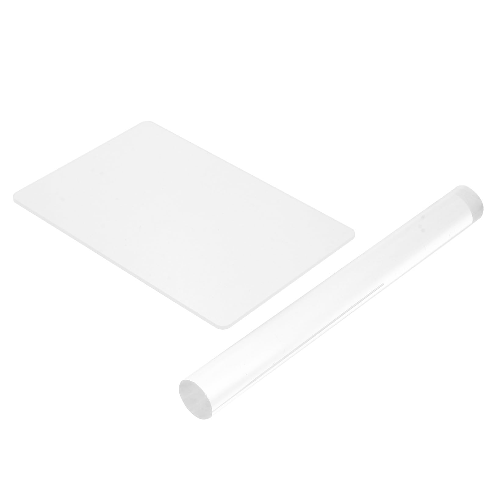 HOMSFOU 2 Stück Acryl Tonwalzen Set Mit Acrylplatte Und Raster Für Polymer Ton Modellierwerkzeuge Zum Formen Glätten Und Kreatives Basteln