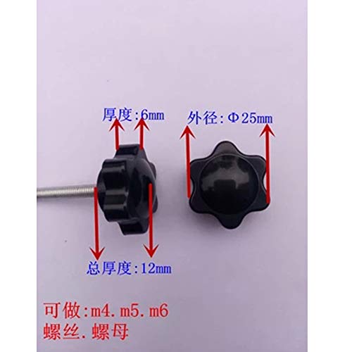 M4 M5 Hex Plastic Head Knob Screws Handle Twist Screw Tighten Adjust Bolts Length 8mm-40mm - (Dimensions: M5x 40mm(2pcs))