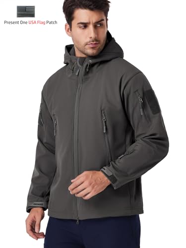 ReFire Gear Men's Army Special Ops Military Tactical Jacket Softshell Fleece Hooded Outdoor Coat