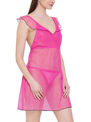 Image of Clovia Sheer Babydoll with Thong