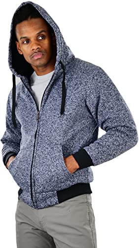 Image of ToBeInStyle Men's Polar Fleece Long Sleeve Zip Up Kangaroo Pocket Cold Weather Hoodie Jacket