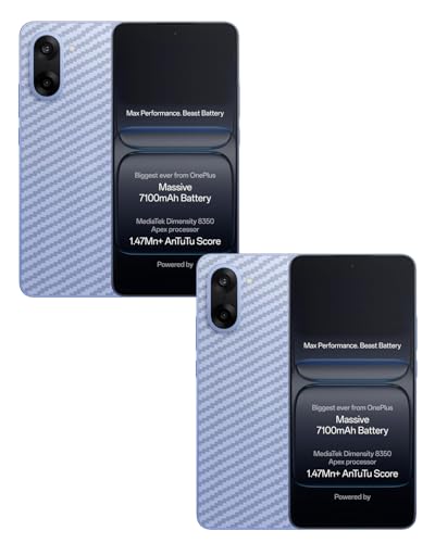 Image of (Pack of 2) Compatible with Skin Sticker /Vinyl wrap /Protective Film Mobile Back Skin Carbon Fiber 3D Transparent by Candeal Mizhan(Only Back) (Oneplus, Oneplus Nord CE 5 5G)