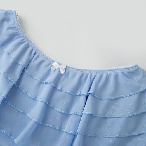 Image of Lace Ruffle Bloomers Women Lolita Mini Shorts Mesh Pumpkin Micro Boy Bottoms Ruffled Pettipants Layered Panties