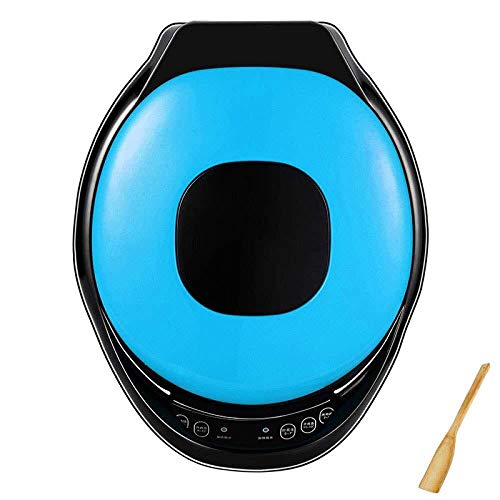 AZHom Electric Grill Household Electric Bakeware Non-stick Smokeless Multi-function Double-sided Floating Fryer Thicken Deepening 1200W, Orange (Color : Blue)