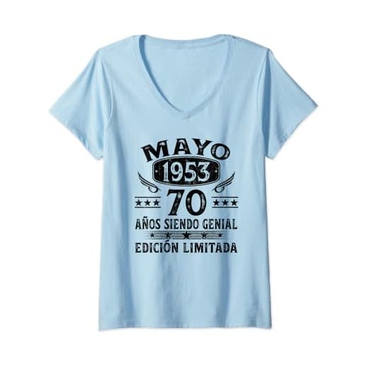 Mujer Regalo 70 Años Cumpleaños Hombre Mujer Hecho En Mayo 1953 Camiseta Cuello V