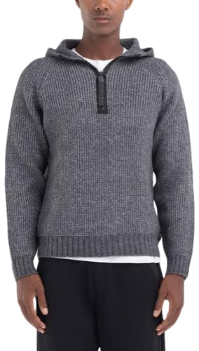 Sweatshirt à capuche Replay Uk2509 haut de gamme en maille Hairy Blend