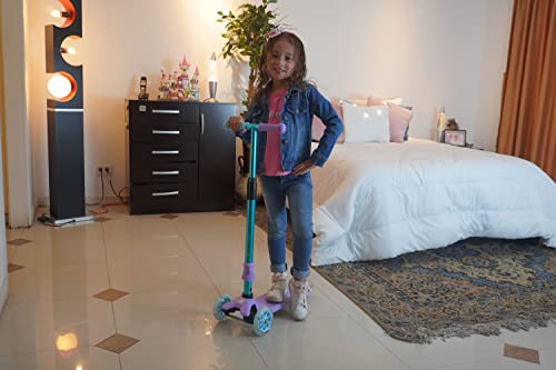 3 Wheel Scooter for Kids Ages 6-12,Kids Scooter with Light Up Wheels, Sturdy Deck Design, and 4 Height Adjustable Suitable for Kid Ages 3-12