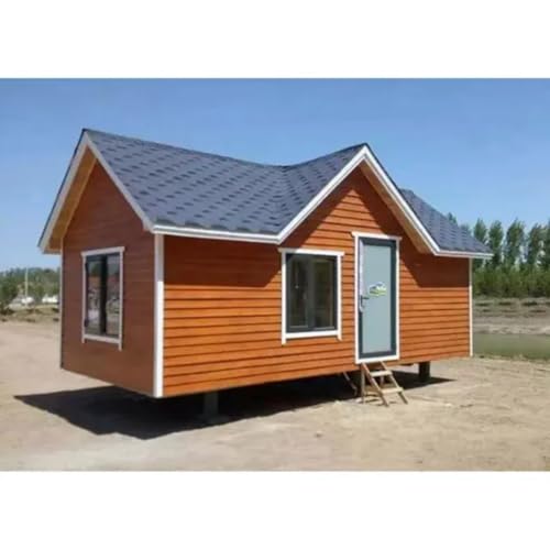 Modern Tiny House with Cedar Siding, Gray Shingle Roof, Glass