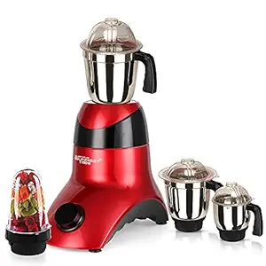 SilentPowerSunmeet ORNRMA21 1100Watts Mixer Juicer Grinder with 4 Jars (1 Large Bullets Jar, 1 Liquid Blending Jar, 1 Dry Grinding Jar and 1 Chutney Jar) - Red
