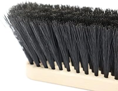 Cotarba Garden Sweeping Brush Outdoor Broom 12" Soft Nylon Sweeping Brush With Wooden Handle Yard Garden Decking Outdoor Garden Patio Sweeper Heavy Duty Soft Brush Broom Nylon Bristles Black Brush