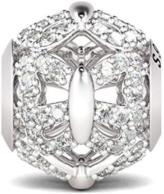 GNOCE Charm Bangle Bracelet for Women 925 Sterling Silver Bracelet with 3 Charm Beads Basic Charm Bangle with Clasp For Wife Daughter