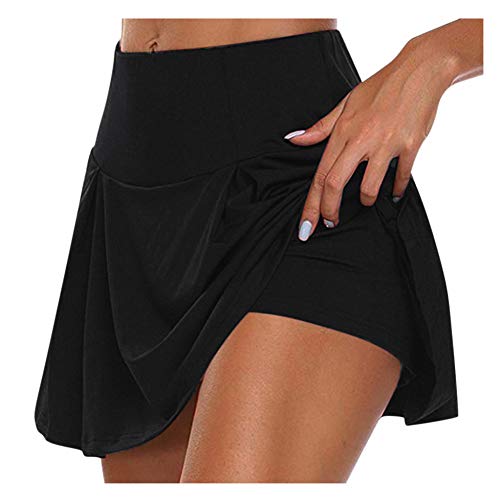 TOUSHI Pantalones Cortos de Cintura Alta Faldas Verano Moda Casual Sport Gym Pantalones Cortos de Yoga para Mujeres Pantalones Cortos de Cintura elástica
