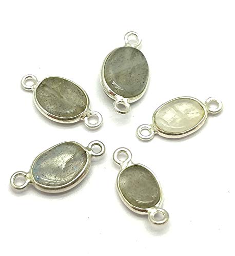 Gemstone Connector Natural Labradorite Silver coonector, 925 Sterling SILVER pendent Silver Plated connector charms, size 14x7mm Vermeil Bezel Link Bezel Gem Jewelry Findings code- SKU-150