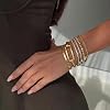 Moodear Chunky Gold Bangle Bracelets for Women – 14K Gold Plated Paperclip Statement Cuff Bracelet, Trendy Fashion Jewelry Bangles Gifts #3