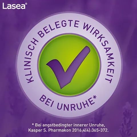 Lasea® hilft natürlich abzuschalten, beruhigt und bessert in Folge den Schlaf Pflanzliches Arzneimittel mit speziellem Lavendelöl | 14 Kapseln