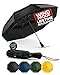 Chakipee Paraguas Plegable Antiviento - Paraguas Resistente al Viento, Paraguas Automático Portátil Compacto de Viaje, Toldo con doble ventilación, Revestimiento de Teflón 210T Negro