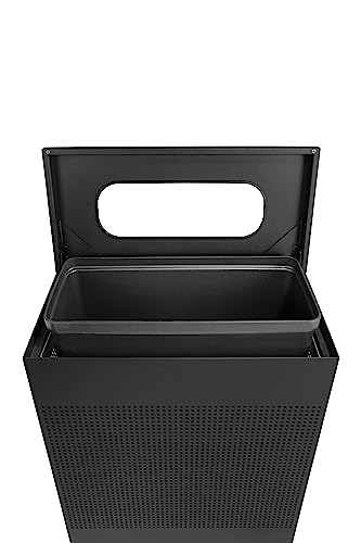 Image of Rubbermaid Commercial Products Silhouette Large Rectangle Trash Can, 22.5 Gal, Black, Indoor for Offices /Hotel Lobbies /Front Desk