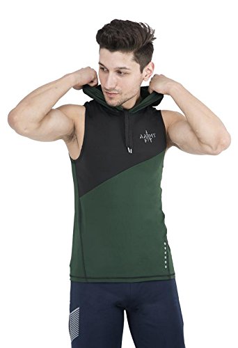 AARMY FIT Men's Sleeveless Hoodie Vest Polyester (Multicolor)