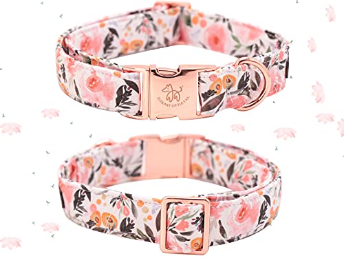 Elegantes Rosa Blumen-Hundehalsband, bequemes Hundehalsband mit Schleife, für X-Small-Welpen