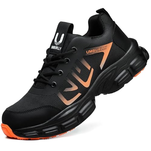 Image of Hogent Steel Toe Shoes for Men Lightweight Comfortable Non Slip Work Shoes Women Puncture Proof Safety Sneakers for Industrial Construction & Daily Life