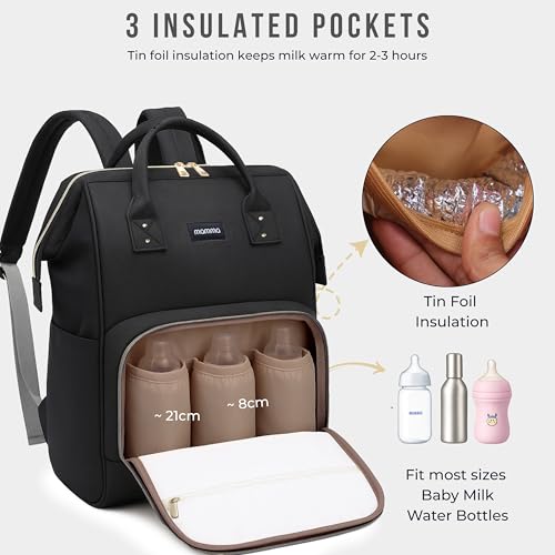 Image of MAMMA Diaper Bag for Mothers for Travel, Baby Bag for Mother Travel, Hospital Bag for Delivery Women, Baby Diaper Bag for Mom, 12 Pockets Diaper Bags for Mothers with 9 Months Warranty