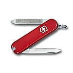 Victorinox Escort, Navaja Multiuso Suiza, Cuchillo...: ESCORT: Navaja de bolsillo pequeña y ligera; la navaja de bolsillo ultraligera para todos los días; incluye una lima de uñas con destornillador y pinzas FUNCIONES: Navaja de bolsillo hecha en Suiza con 6 funciones, Hoja pequeña, Lima de uñas, Destorn...