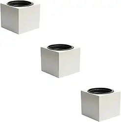 Kit 3 Vasos Autoirrigáveis Liso Cor Preto Cinza Rosa Creme (Cinza)