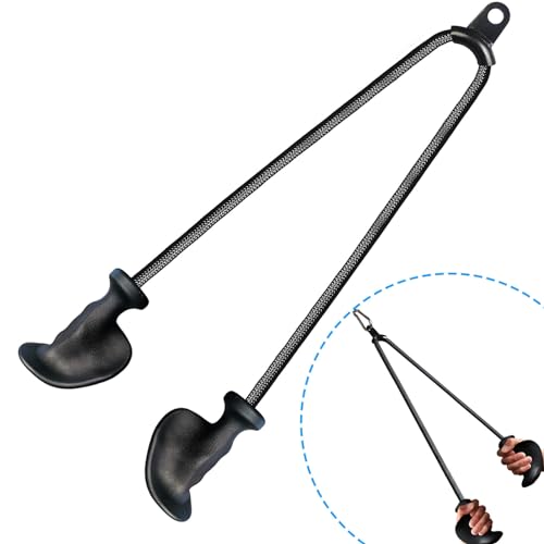 Ergonomic Tricep Rope Pull Down Attachment, Upgraded Long Triceps Rope Cable Attachments for Gym, Lat Pull Down Bar for Cable Machine, Tricep Lat Pulldown Workout Cable Attachments (HAND ROPE-06)