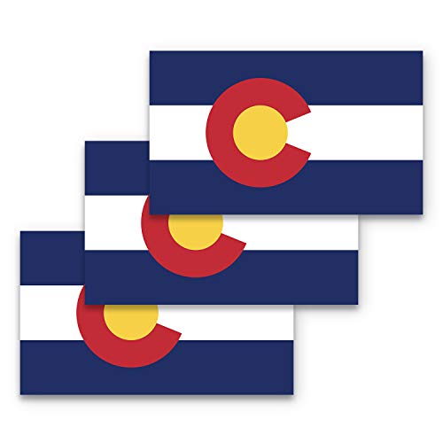 3x5 Colorado State Flag Sticker Colorado Sticker 3-Pack Durable Waterproof Materials Colorado Flag Bumper Sticker Colorado Bumper Sticker Colorado Flag Sticker State Flag of Colorado Sticker