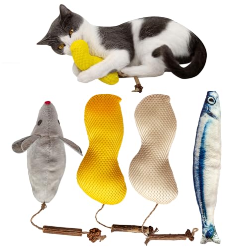 4Pcs Catnip Toys, Cat Toys for Indoor Cats, Interactive Cat Toy w...