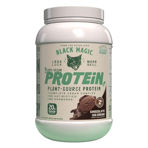 Black Magic Supply 100% Vegan Plant-Sourced Protein - Keto Low Sugar Dairy Free Protein - Pre/Post Workout - Chocolate Ice Cream - 20g Protein per Scoop - 2 Pound