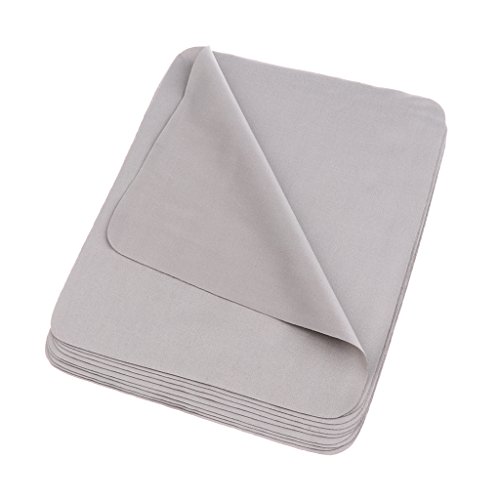 Preisvergleich Produktbild Homyl 10 Stück Mikrofasertücher - Mikrofaser Brillenputztuch - Kamera Objektiv Microfaser Reinigungstücher - Microfasertuch Reiniger Tuch - 15x18cm - Grau