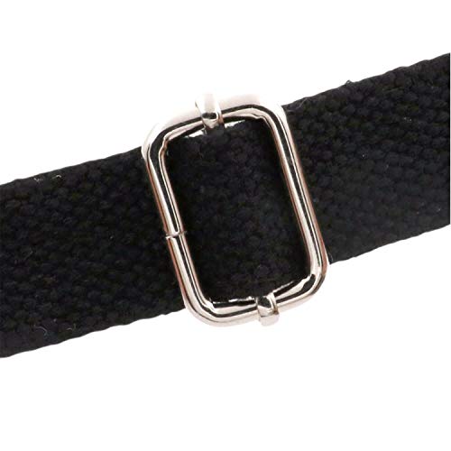 BIKICOCO Metal Slide Adjuster Buckle Tri-Glides with Movable Center Bar, for Straps, 1 x 0.6 Inch, Silver, Pack of 30