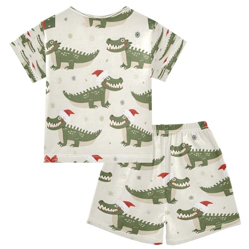 senya Short Sleeve Pajamas Sets Summer Cotton Sleepwear Crocodiles Hats2