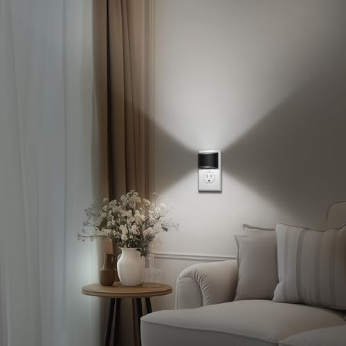 Image of DORESshop LED Night Light[2 Pack], Night Lights Plug into Wall, 3 Level Brightness Adjustable Plug in Night Light, Dusk to Dawn Sensor, Nightlights for Adults, Bedroom, Bathroom, Hallway, 5000K